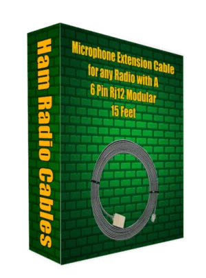 Microphone Extension Cable 6 Pin Modular for any Radio with A 6 Pin Rj12 Modular 15 Feet