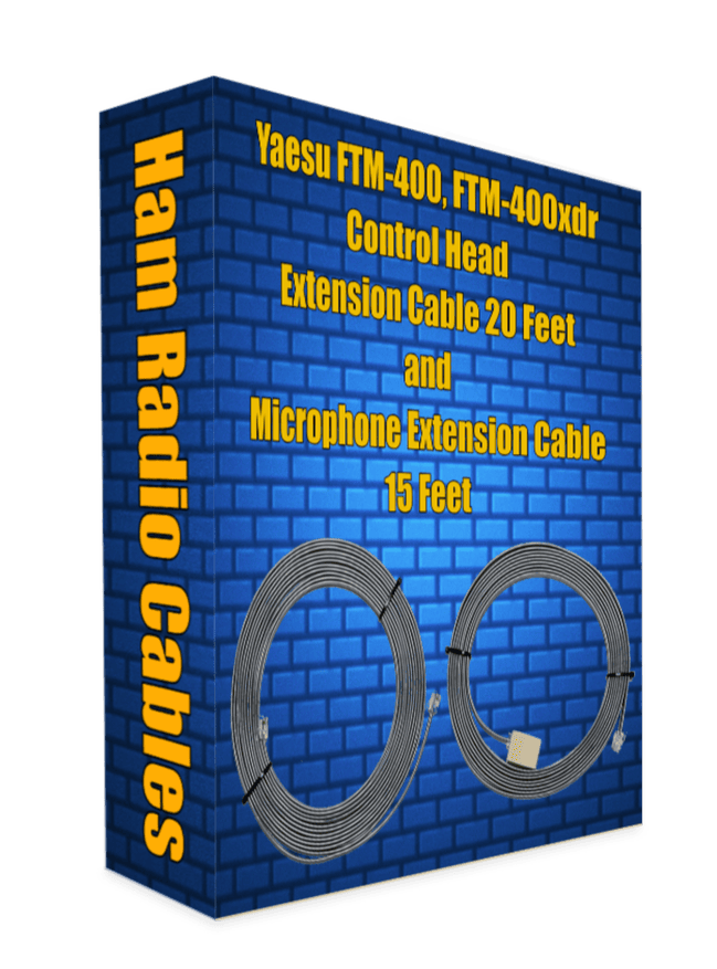 Yaesu FTM-400, FTM-400xdr Control Head Extension Cable 20 Feet and Microphone Extension Cable 15 Feet