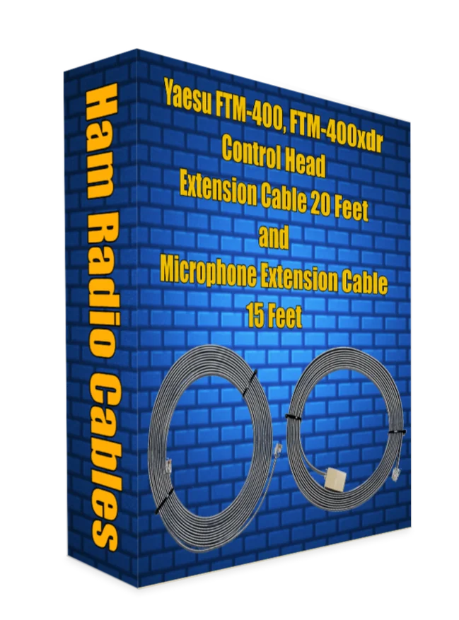 Yaesu FTM-400, FTM-400xdr Control Head Extension Cable 20 Feet and Microphone Extension Cable 15 Feet