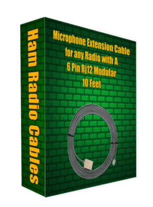 Microphone Extension Cable for any Radio with A 6 Pin Rj12 Modular 10 Feet