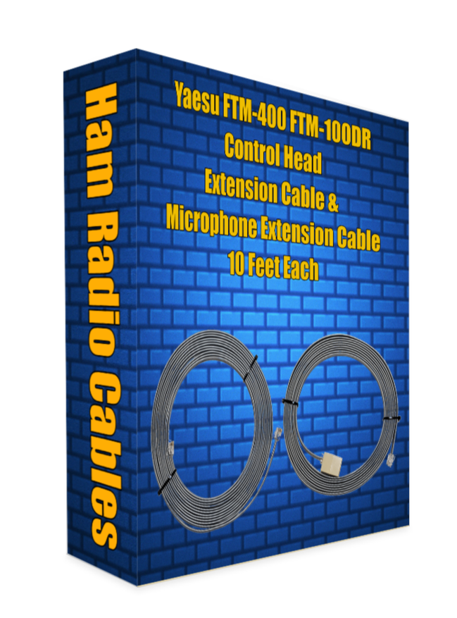 MICROPHONE EXTENSION CABLE YAESU FTM-400DR FTM100DR  6 PIN  MODULAR  ~12 feet 