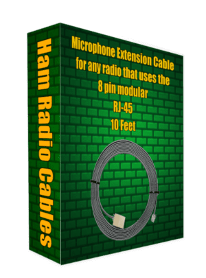 Microphone Extension Cable for any radio that uses the 8 pin modular RJ-45 10 Feet