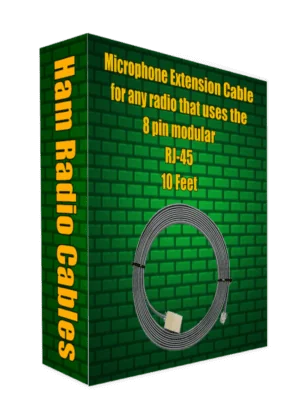 Microphone Extension Cable for any radio that uses the 8 pin modular RJ-45 10 Feet