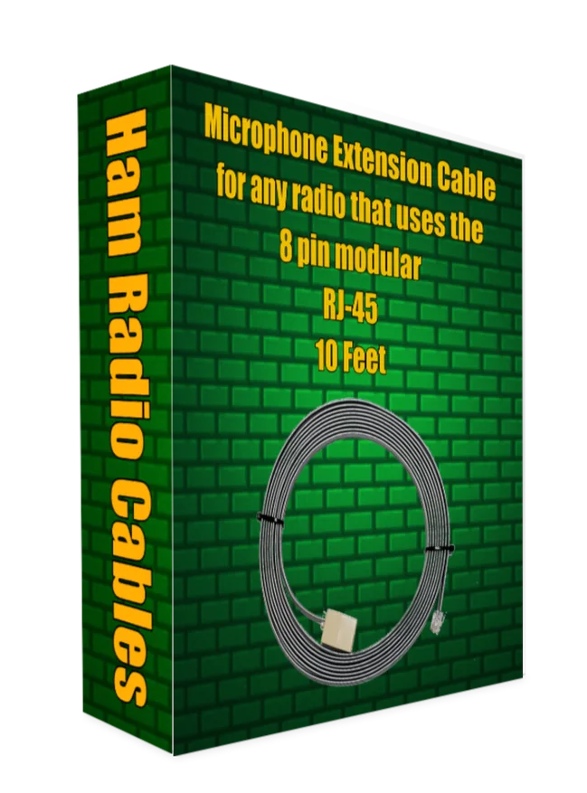 Microphone Extension Cable for any radio that uses the 8 pin modular RJ-45 10 Feet