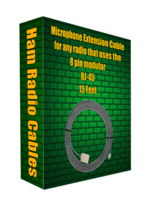 Microphone Extension Cable for any radio that uses the 8 pin modular RJ-45 15 Feet