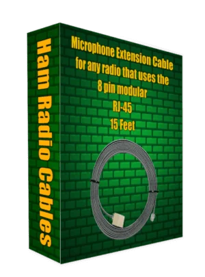 Microphone Extension Cable for any radio that uses the 8 pin modular RJ-45 15 Feet