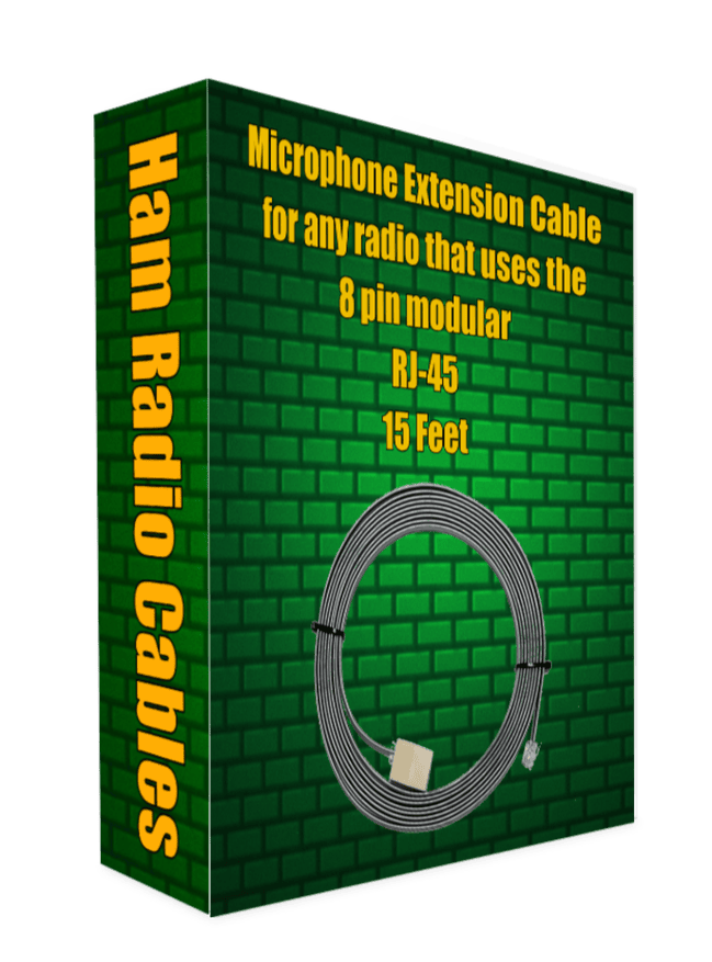 Microphone Extension Cable for any radio that uses the 8 pin modular RJ-45 15 Feet