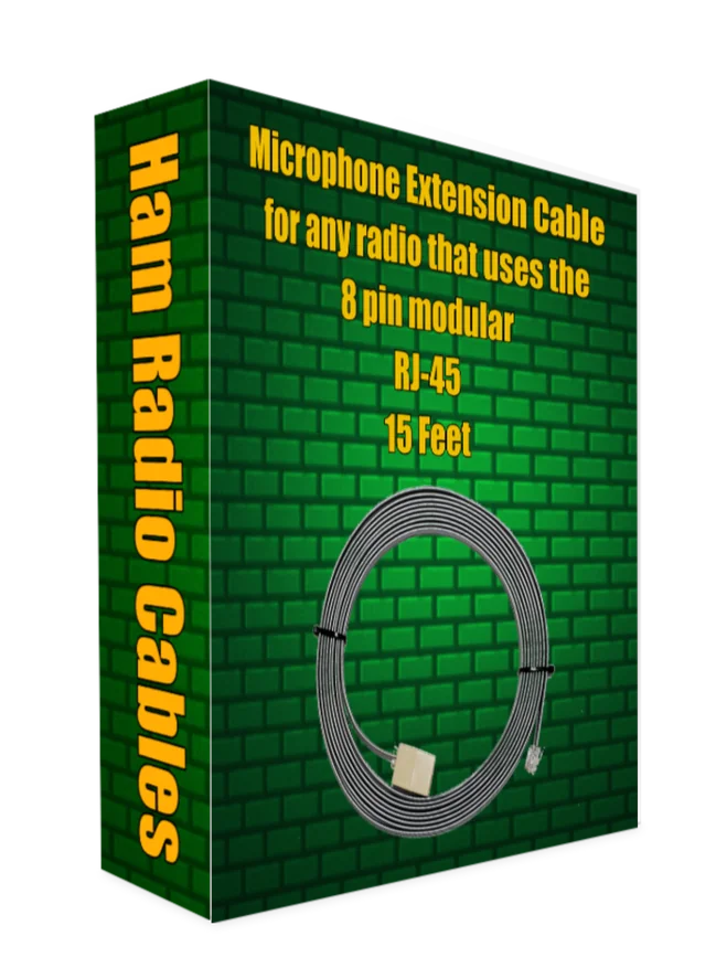 Microphone Extension Cable for any radio that uses the 8 pin modular RJ-45 15 Feet