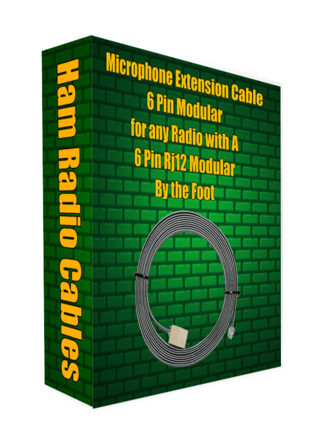 Microphone Extension Cable 6 Pin Modular for any Radio with A 6 Pin Rj12 Modular By the Foot
