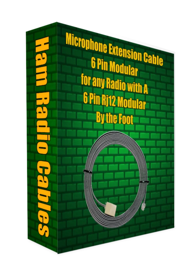 Microphone Extension Cable 6 Pin Modular for any Radio with A 6 Pin Rj12 Modular By the Foot