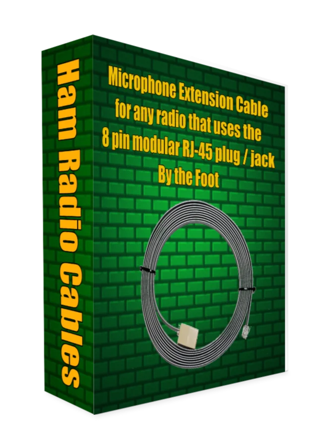 Microphone Extension Cable for any radio that uses the 8 pin modular RJ-45 plug / jack By the Foot