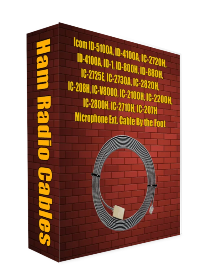 Icom ID-5100A, ID-4100A, IC-2720H, ID-4100A, ID-1, ID-800H, ID-880H, IC-2725E, IC-2730A, IC-2820H, IC-208H, IC-V8000, IC-2100H, IC-2200H, IC-2800H, IC-2710H, IC-207H Microphone Ext. Cable By the Foot