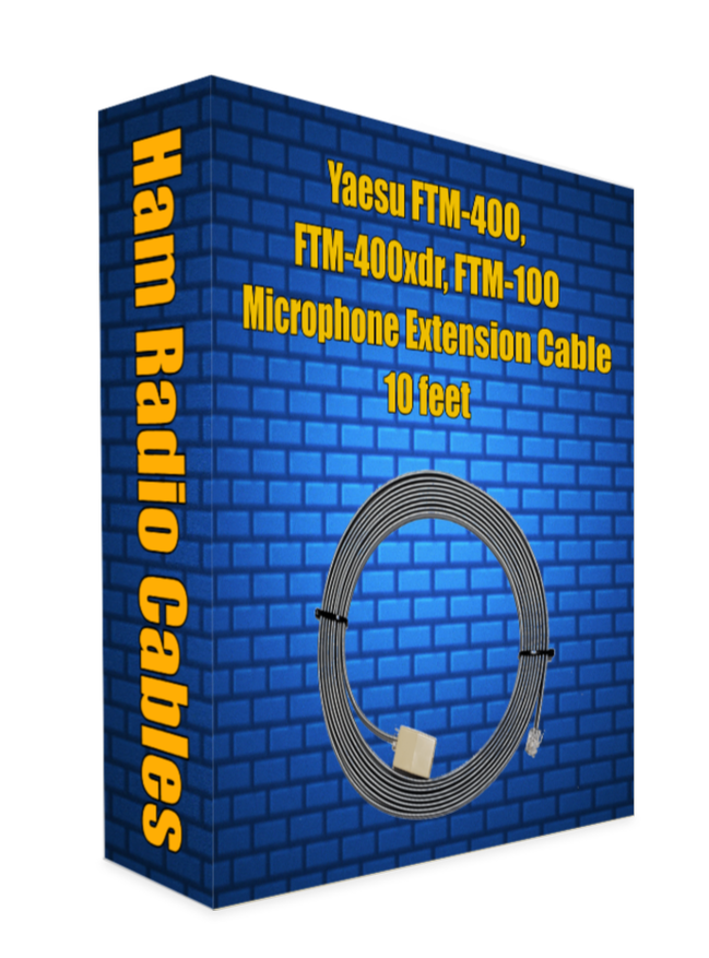 Yaesu FTM-400, FTM-400xdr, FTM-100 Microphone Extension Cable 10 feet