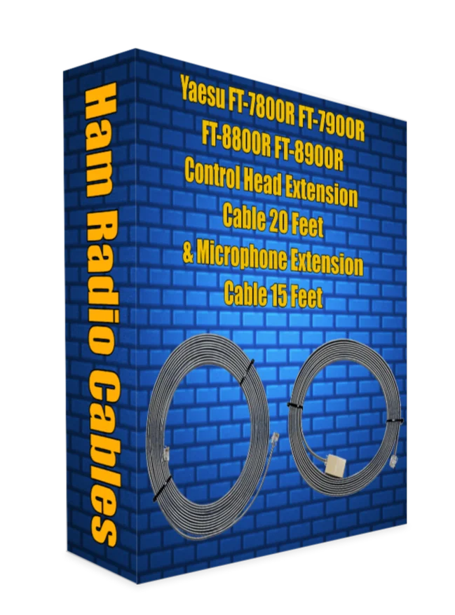 Yaesu FT-7800R FT-7900R FT-8800R FT-8900R Control Head Extension Cable 20 Feet and Microphone Extension Cable 15 Feet