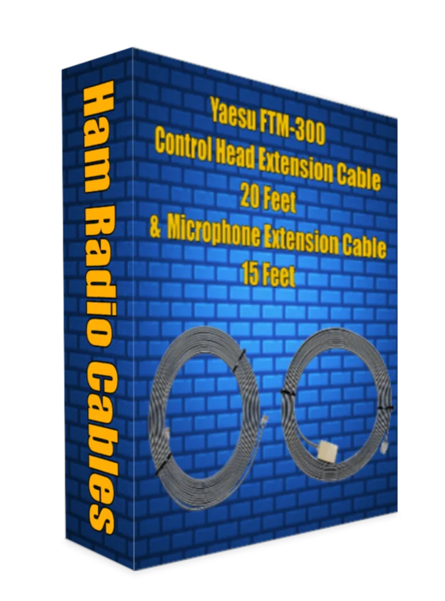 Yaesu FTM-300 Control Head Extension Cable 20 Feet and Microphone Extension Cable 15 Feet