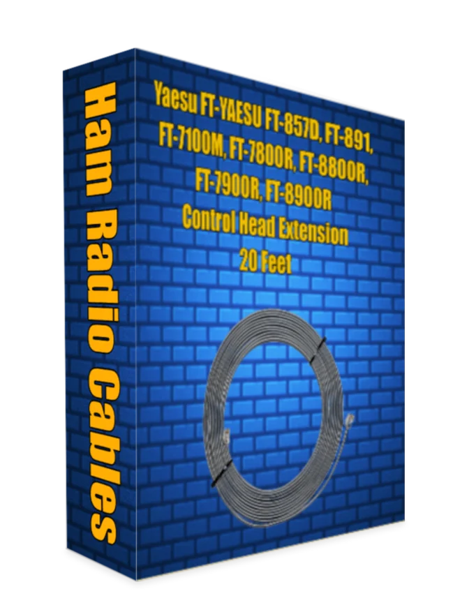 YAESU FT-857D, FT-891, FT-7100M, FT-7800R, FT-8800R, FT-7900R, FT-8900R Control Head Extension 6 Pin RJ-12 - 20 Feet