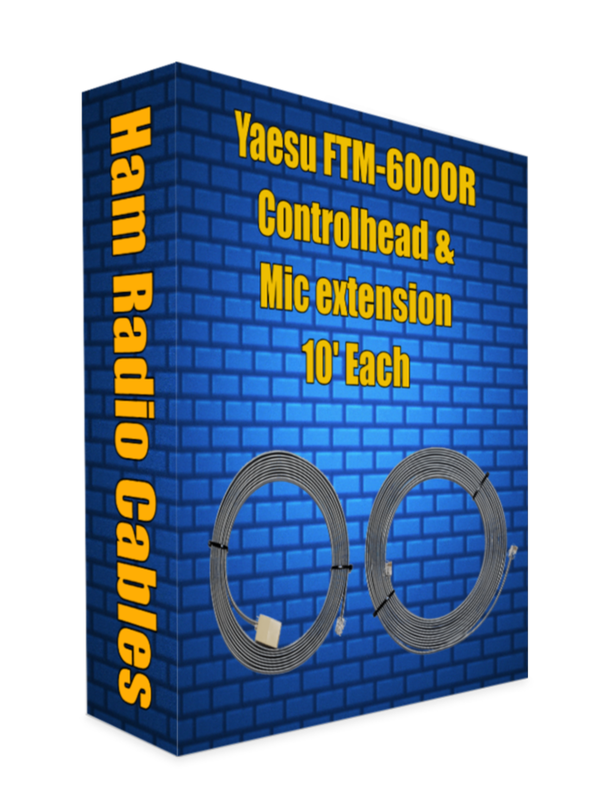 Yaesu FTM-6000r Control Head Extension Cable & Microphone Extension Cable 10 Feet Each