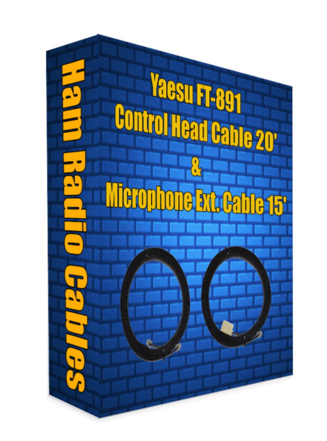 Yaesu FT-891 Control Head Separation Cable 20' & Microphone Extension Cable 15'