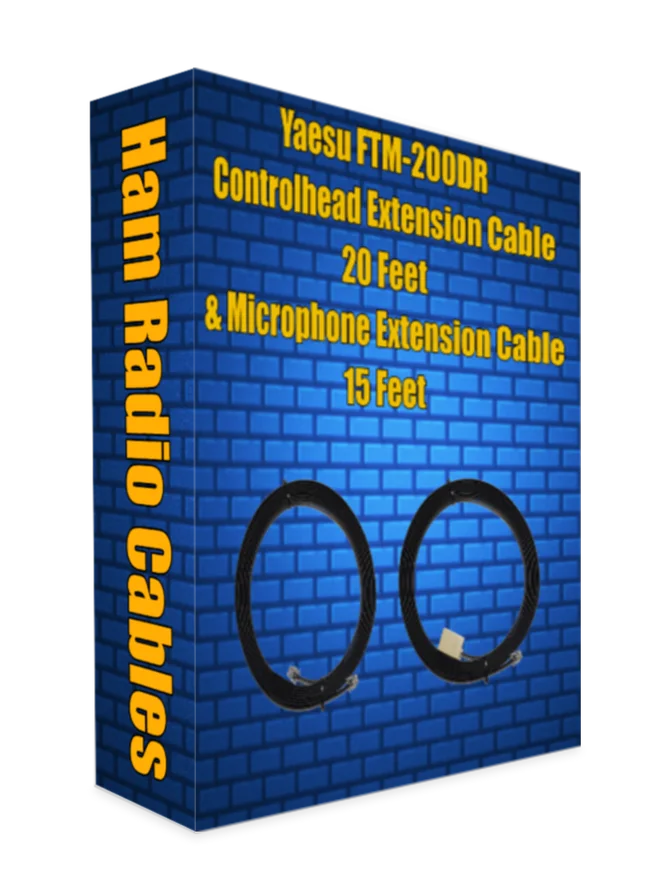 Yaesu FTM-200DR Control Head Extension Cable 20 Feet and Microphone Extension Cable 15 Feet
