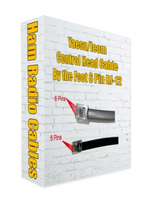 Control head Cable for Icom/Yaesu that uses the 6 pin modular RJ-12 plug / jack By the Foot