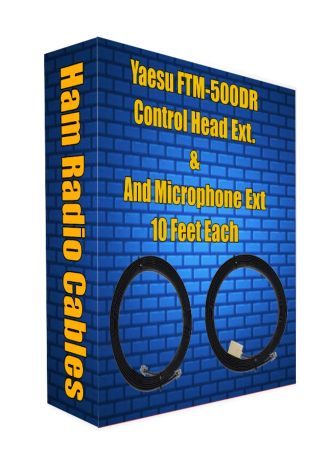 Yaesu FTM-500DR Control Head Extension Cable & Microphone Extension Cable 10 Feet Each
