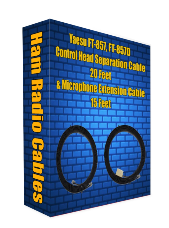 Yaesu FT-857, FT-857D Control Head Separation Cable 20 Feet & Microphone Extension Cable 15 Feet