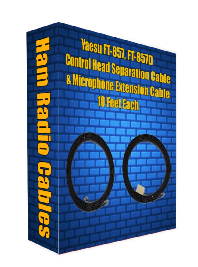 Yaesu FT-857, FT-857D Control Head Separation Cable & Microphone Extension Cable 10 Feet Each