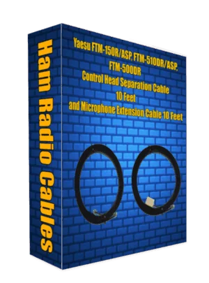 Yaesu FTM-150R/ASP, FTM-510DR/ASP, FTM-500DR Control Head Extension Cable 10 Feet and Microphone Extension Cable 10 Feet