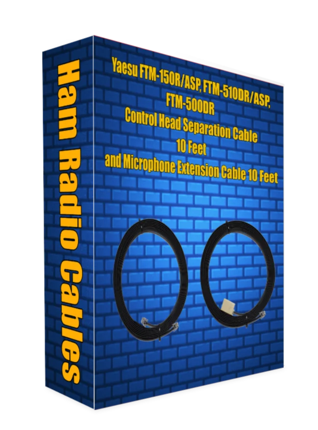 Yaesu FTM-150R/ASP, FTM-510DR/ASP, FTM-500DR Control Head Extension Cable 10 Feet and Microphone Extension Cable 10 Feet