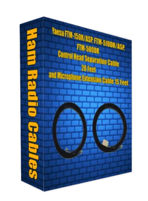 Yaesu FTM-150R/ASP, FTM-510DR/ASP, FTM-500DR, Control-Head Separation Cable - 20 Feet and Microphone Extension Cable 15 Feet